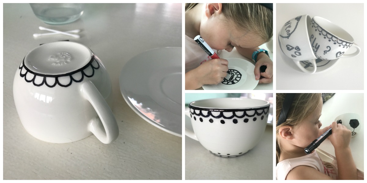 Verfijning ongeluk Mooie vrouw Porselein versieren met permanent marker | DIY porselein versieren