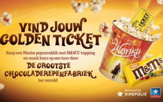 Gouden Ticket in Wonka popcornblik
