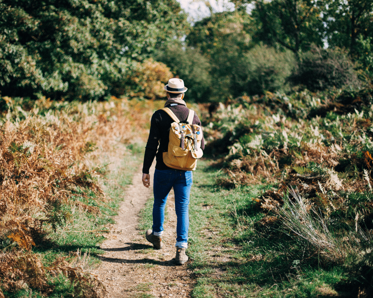 Voorbereiding op een natuurwandeling in de herfst