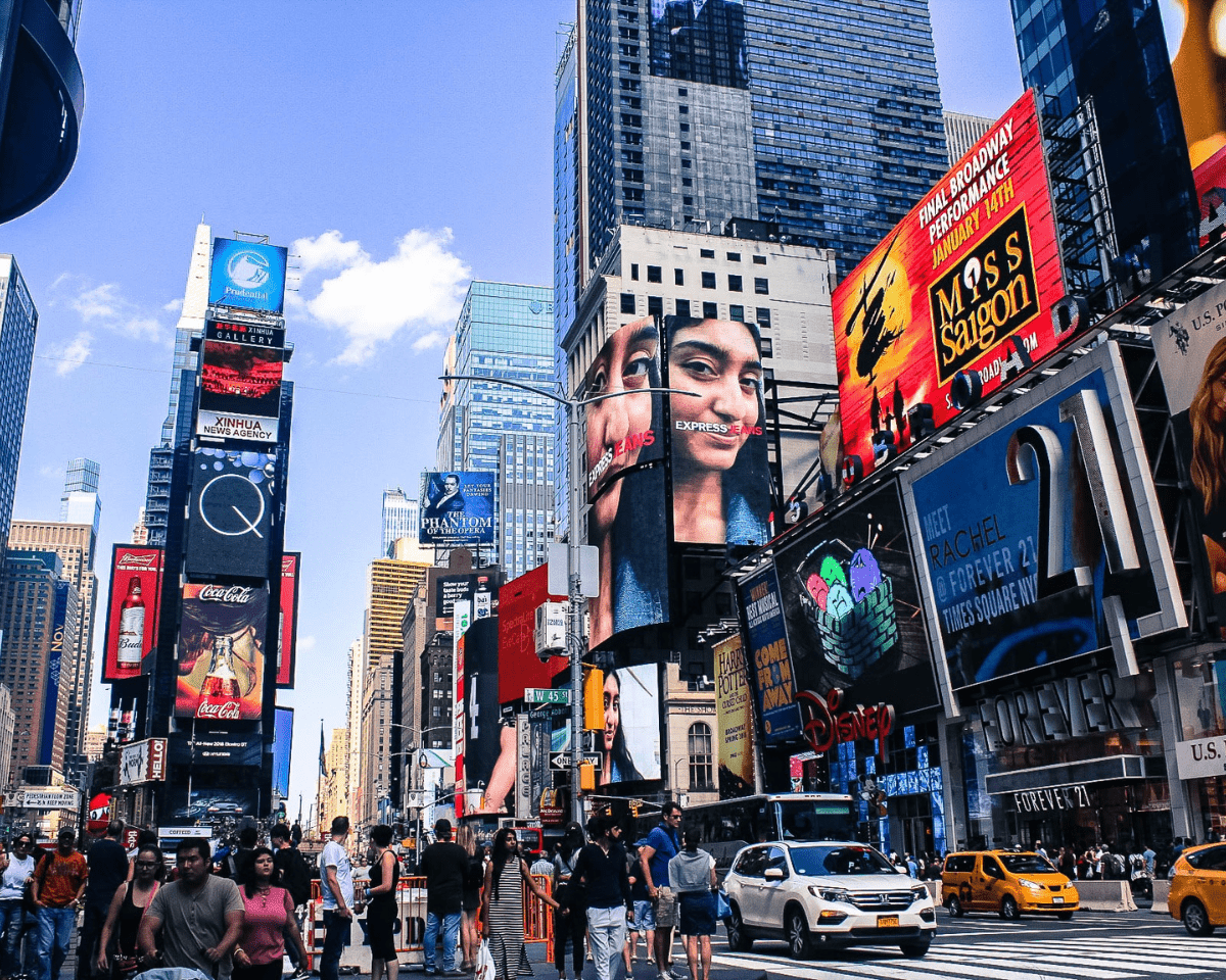 New York met kinderen Times Square